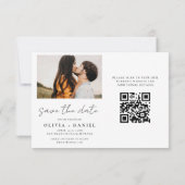 Save The Date QR Code moderne Enregistrer la date 4 Photo Elegan (Dos)