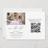 Save The Date QR Code moderne Enregistrer la date 4 Photo Elegan (Dos)