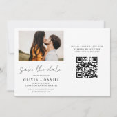 Save The Date QR Code moderne Enregistrer la date 4 Photo Elegan (Dos)