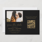 Save The Date QR Code moderne Enregistrer la date 4 Photo Elegan (Dos)