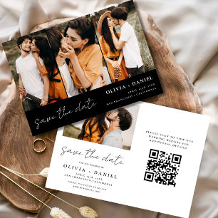 Save The Date QR Code moderne Enregistrer la date 4 Photo Elegan
