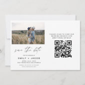 Save The Date QR Code moderne Enregistrer la date 4 Photo Elegan (Dos)