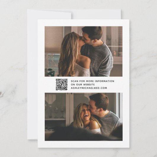 Save The Date QR Code Moderne Vellum Overlay Script 3 Photo (Dos)