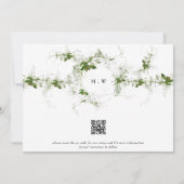 Save The Date QR Code non-PHOTO Eucalyptus Monogramme Mariage (Dos)