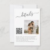 Save The Date QR code photo élégant noir blanc simple mariage (Dos)
