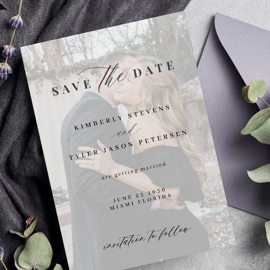 Save The Date QR CODE photo superposition élégant mariage modern