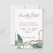Save The Date QR code rustique mariage forestier d'hiver (Devant)