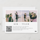 Save The Date QR CODE Simple 4 photo collage typographie mariage (Dos)