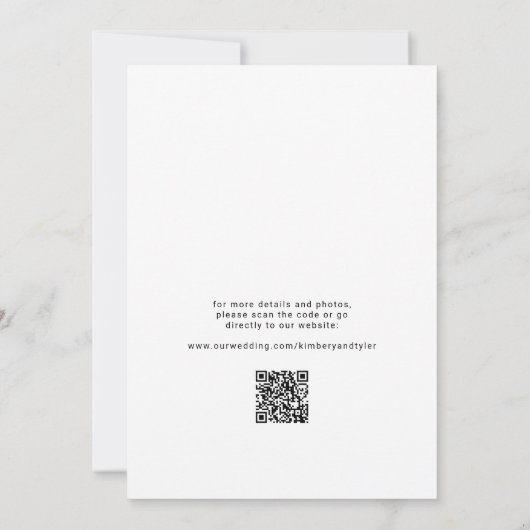 Save The Date QR CODE simple mariage photo moderne (Dos)
