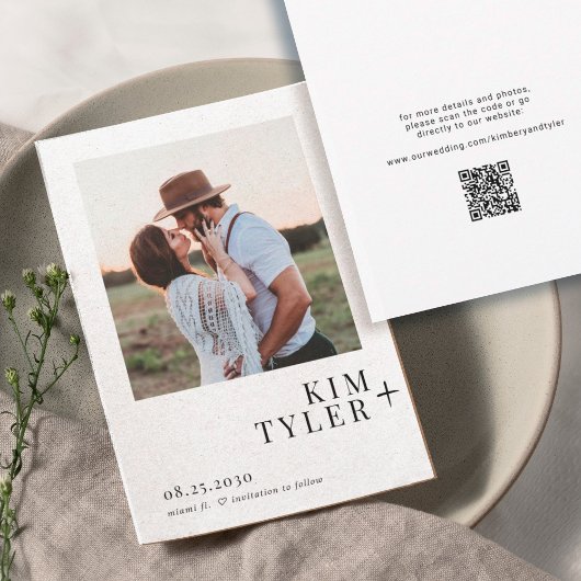 Save The Date QR CODE simple mariage photo moderne