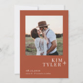 Save The Date QR CODE simple moderne photo coucher de soleil mar (Devant)