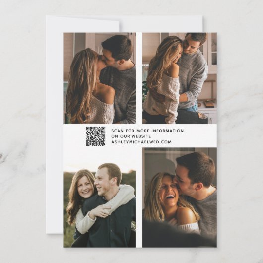 Save The Date QR Code Vellum Overlay Modern Script 5 Photo (Dos)