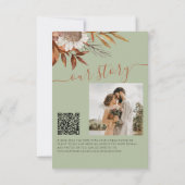 Save The Date QR rustic modern sage green floral wedding (Dos)