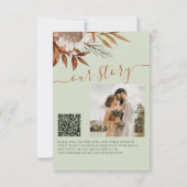 Save The Date QR rustic modern soft green floral wedding (Dos)