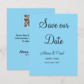 Save The Date QR Sauver notre date ajouter nom de la photo date  (Devant / Derrière)