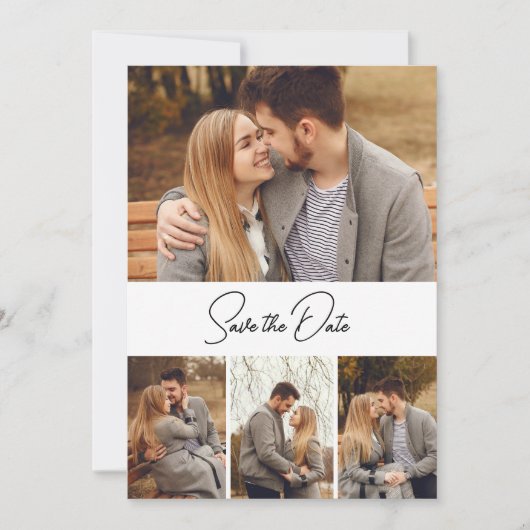 Save The Date Quatre mariage photo recto-verso (Devant)