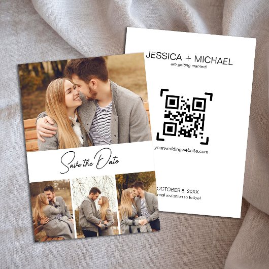 Save The Date Quatre mariage photo recto-verso