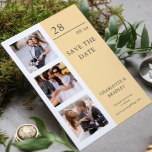 Save The Date Quatre Photo Mariage Minimaliste Moderne