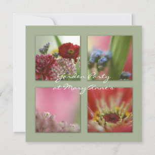 Save The Date Quatre Photos Florales Colorées