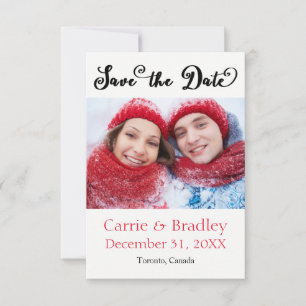 Save The Date Quatrefoil noir en étoile - 3x5 Enregistrer la dat