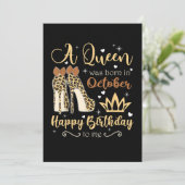 Save The Date Queen October Girl Birthday (Debout devant)