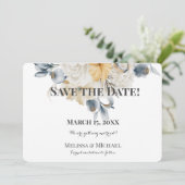 Save The Date QUELQUE CHOSE DE BLEU - MARIAGE horizontal (Debout devant)