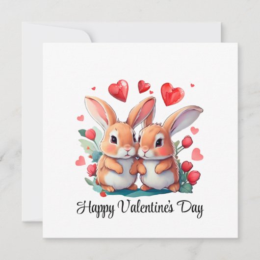 Save The Date Quelques lapins d'aquarelle amusants (Devant)