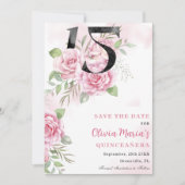 Save The Date Quinceanera 15e anniversaire Rustique Floral (Devant)