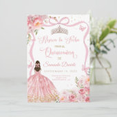Save The Date Quinceañera Blush Pink Gold (Debout devant)