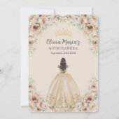 Save The Date Quinceañera Champagne Crème beige Florale Princess (Dos)