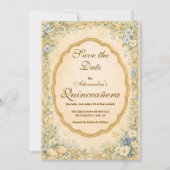 Save The Date Quinceañera de jardin côtier vintage (Devant)