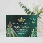 Save The Date Quinceanera d'or vert émeraude (Debout devant)