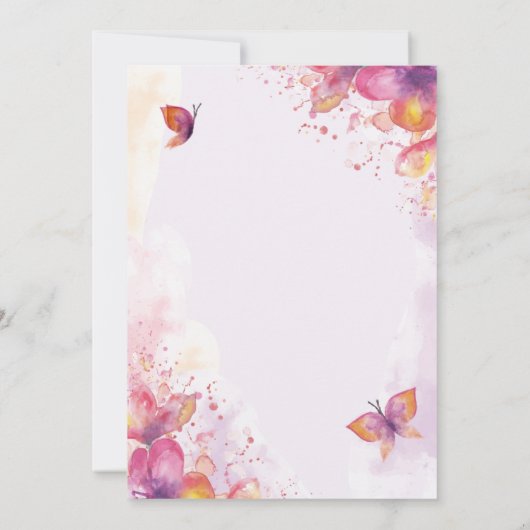 Save The Date Quinceañera en aquarelle avec papillons (Dos)