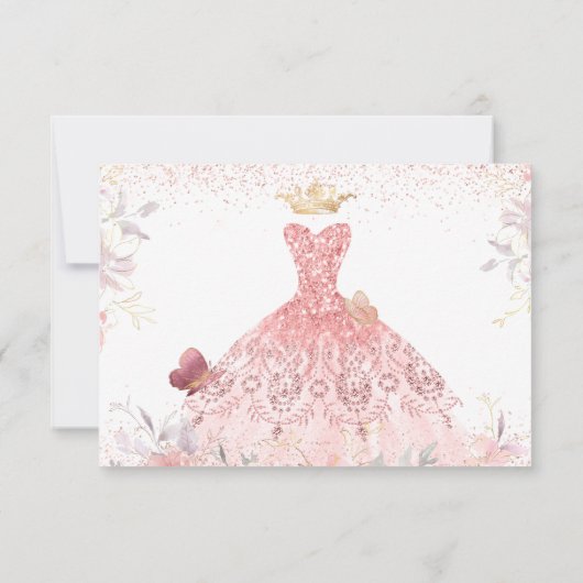 Save The Date Quinceanera Enregistrer la date Robe rose pâle (Dos)