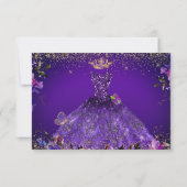 Save The Date Quinceanera Enregistrer la date Violet Robe violet (Dos)