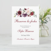 Save The Date Quinceanera florale rouge (Debout devant)