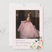 Save The Date Quinceañera rose Floral Enregistrer la date Photo  (Dos)