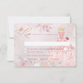 Save The Date Quinceanera RSVP Robe rose pâle (Dos)