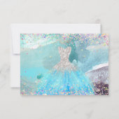 Save The Date Quinceanera Sauvez la date Silver Aqua Blue robe (Dos)