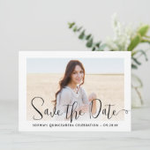 Save The Date Quinceañera Script tendance Chic Modern 2 Photo (Debout devant)