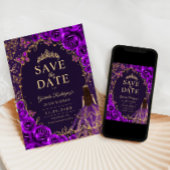 Save The Date Quinceanera Violet Or