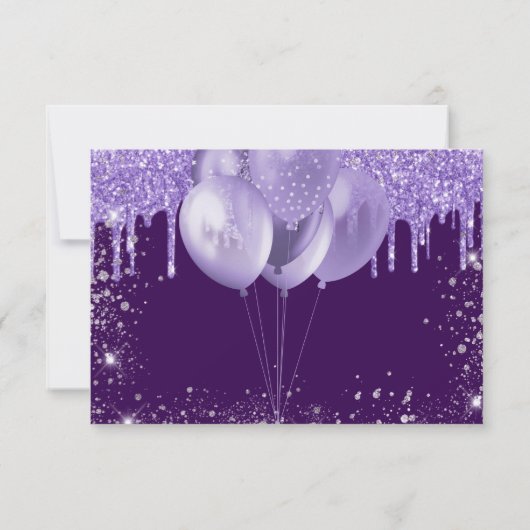 Save The Date Quinceanera violette violette brune ballons (Dos)
