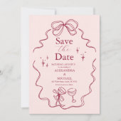 Save The Date Quirky Bow Mariage manuscrit (Devant)