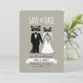 Save The Date Raccoons mariage Enregistrer la date (Debout devant)