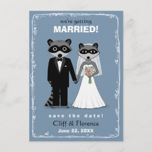 Save The Date Raccoons mariage Enregistrer la date