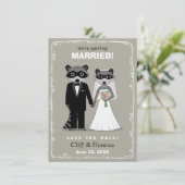Save The Date Raccoons Mariage Enregistrer la date (gris chaud) (Debout devant)