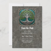 Save The Date Racines d'argent de l'éternité – Arbre de Vie. (Devant)