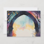 Save The Date Rainbow Forest Castle Arch Pagan Handfasting (Dos)