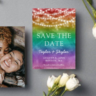 Save The Date Rainbow Ombre Gay Wedding Enregistrer la date