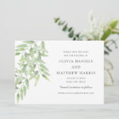 Save The Date Rameaux d'olive élégants. Mariage simple botanique (Debout devant)
